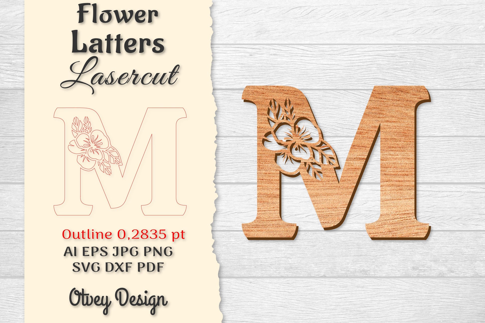 Flower Letters Laser Cut SVG Bundle 81 - CraftNest - Digital Crafting and Art