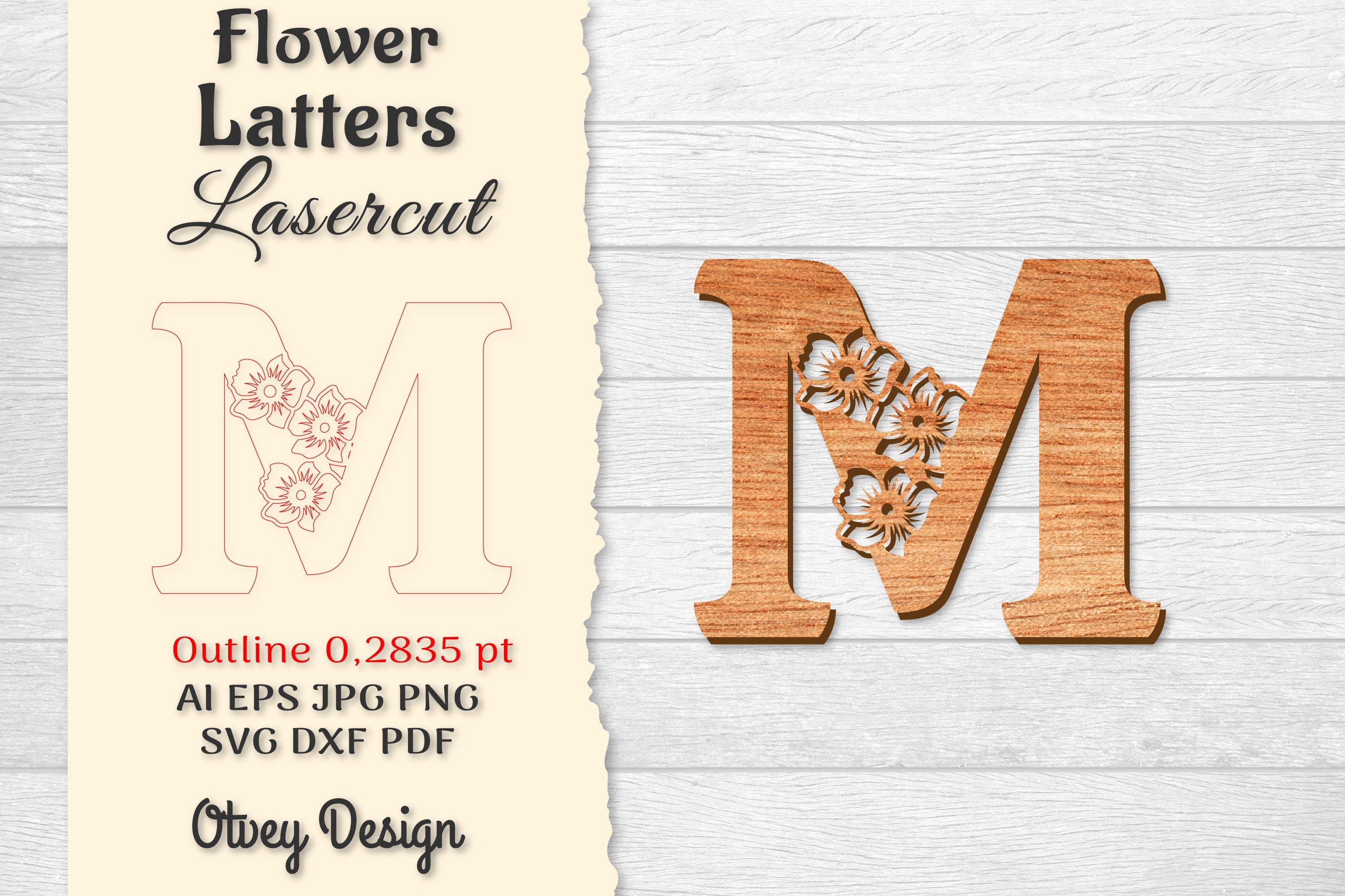 Flower Letters Laser Cut File SVG Bundle 113 - CraftNest - Digital Crafting and Art