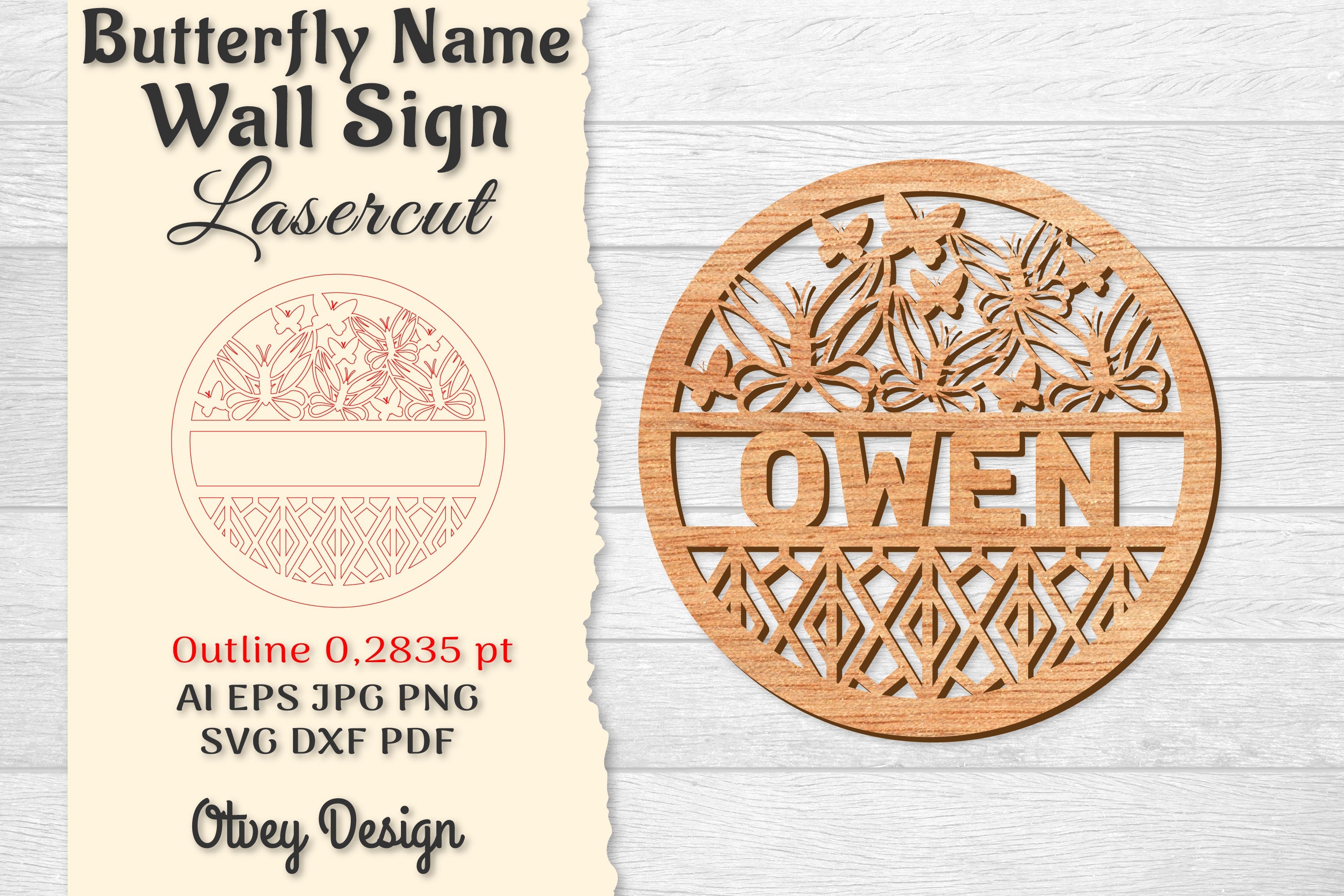 Butterfly Name Wall Art Sign SVG Bundle 13 - CraftNest - Digital Crafting and Art