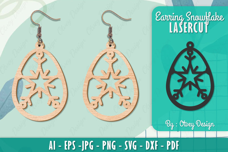Snowflake Earring Lasercut SVG Bundle 53 - CraftNest - Digital Crafting and Art