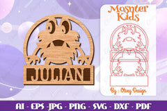 Cute Monster Name Sign SVG Bundle 6 - CraftNest - Digital Crafting and Art