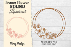 Frame Flower Round Lasercut SVG Bundle 13 - CraftNest - Digital Crafting and Art