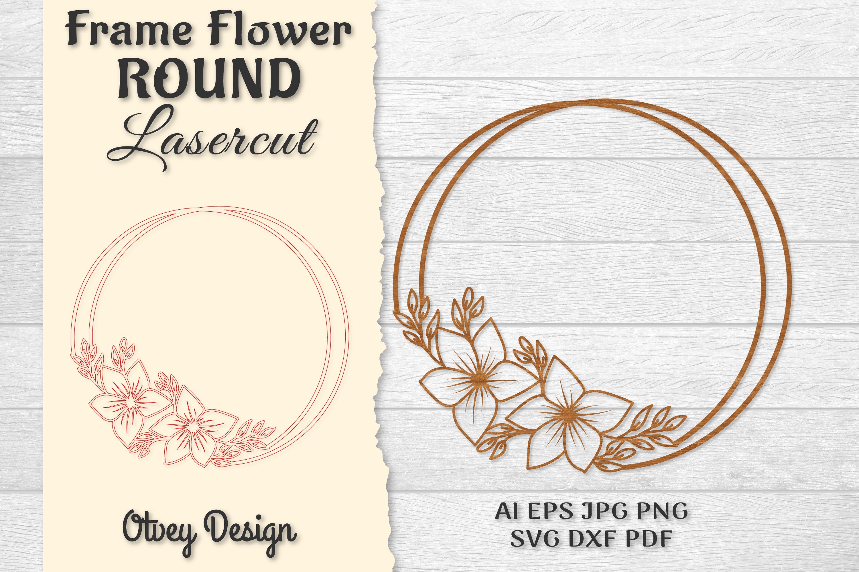Frame Flower Round Lasercut SVG Bundle 13 - CraftNest - Digital Crafting and Art