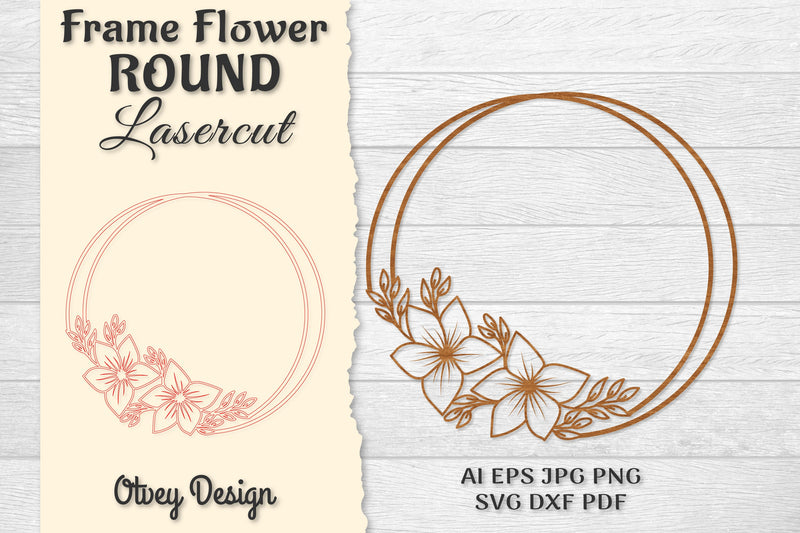 Frame Flower Round Lasercut SVG Bundle 13 - CraftNest - Digital Crafting and Art
