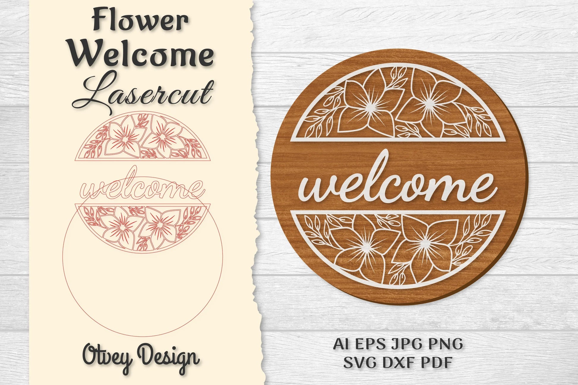 Flower Welcome Lasercut SVG Bundle 1311 - CraftNest - Digital Crafting and Art