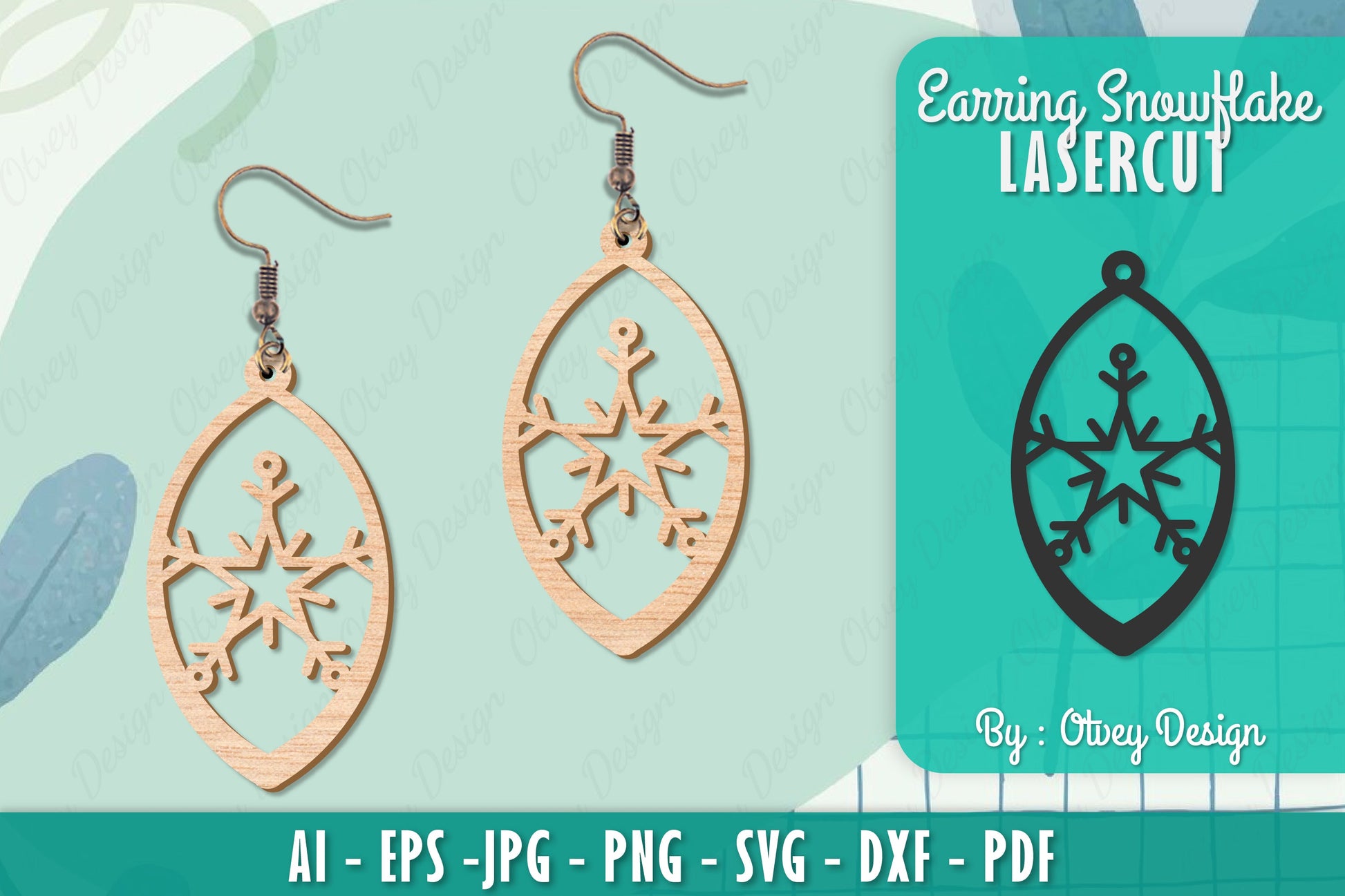 Snowflake Earring Lasercut SVG Bundle 85 - CraftNest - Digital Crafting and Art