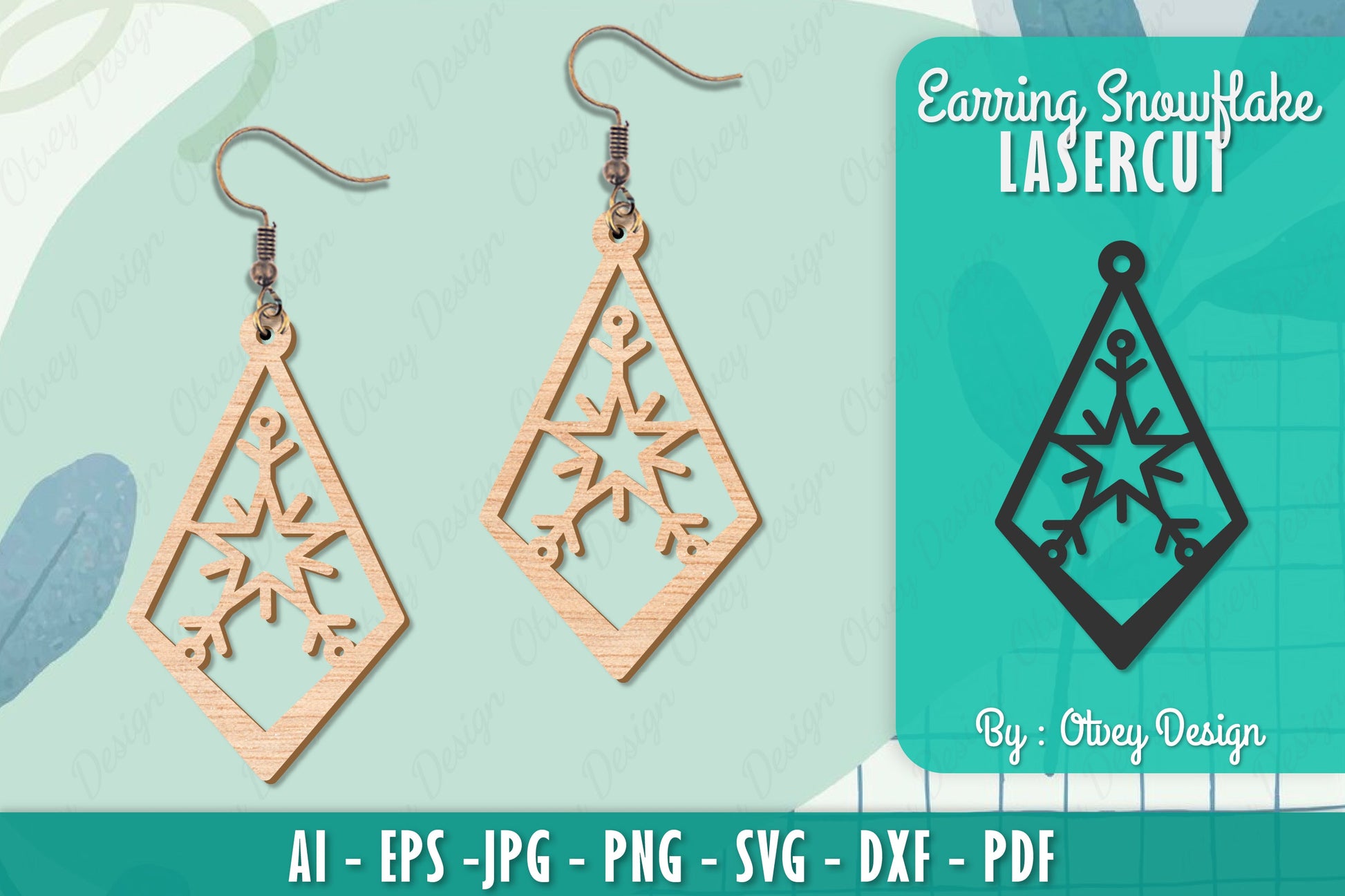 Snowflake Earring Lasercut SVG Bundle 69 - CraftNest - Digital Crafting and Art