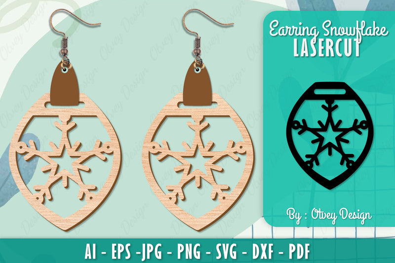 Snowflake Earring Lasercut SVG Bundle 149 - CraftNest - Digital Crafting and Art