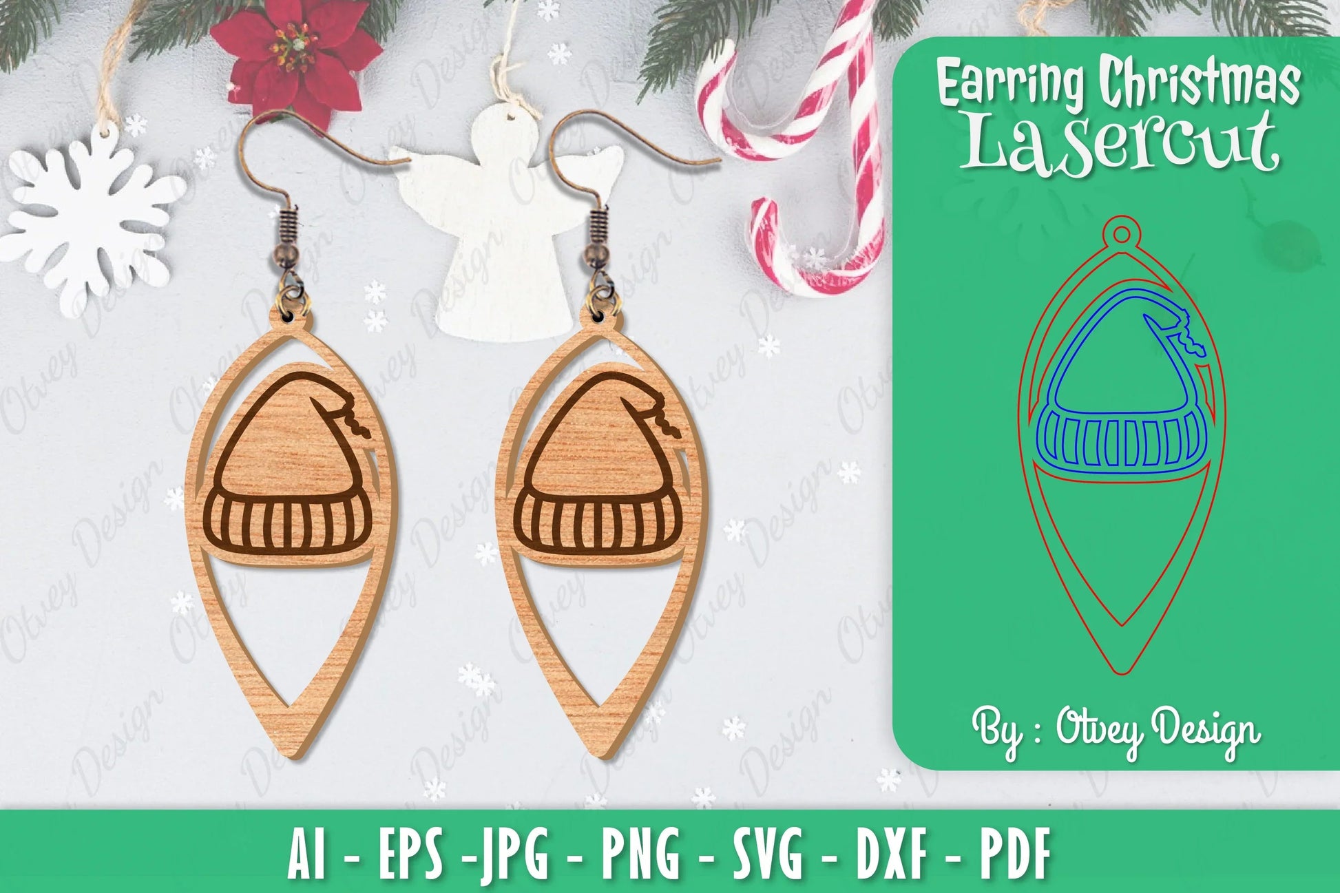 Christmas Earrings SVG Bundle 52 - CraftNest - Digital Crafting and Art