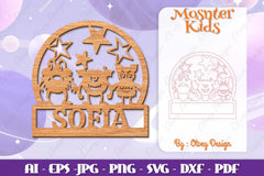 Monsters Kids Name Sign Lasercut SVG Bundle 13 - CraftNest - Digital Crafting and Art