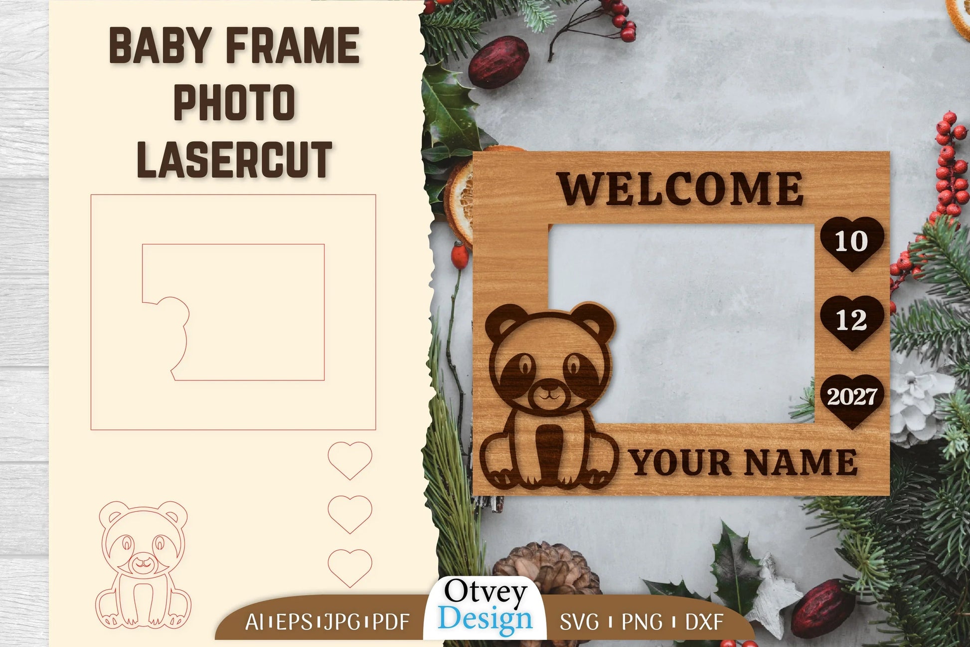 Baby Newborn Photo Frame SVG Bundle 12 - CraftNest - Digital Crafting and Art