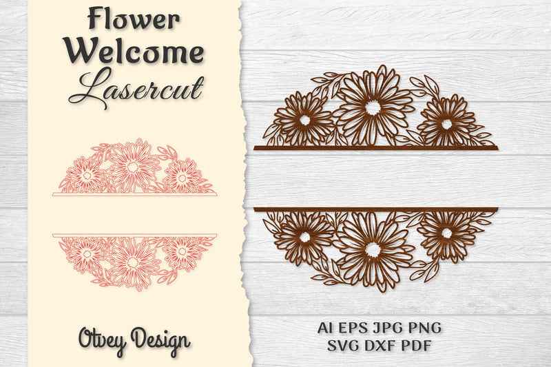 Flower Welcome Slip Lasercut SVG Bundle 13 - CraftNest - Digital Crafting and Art