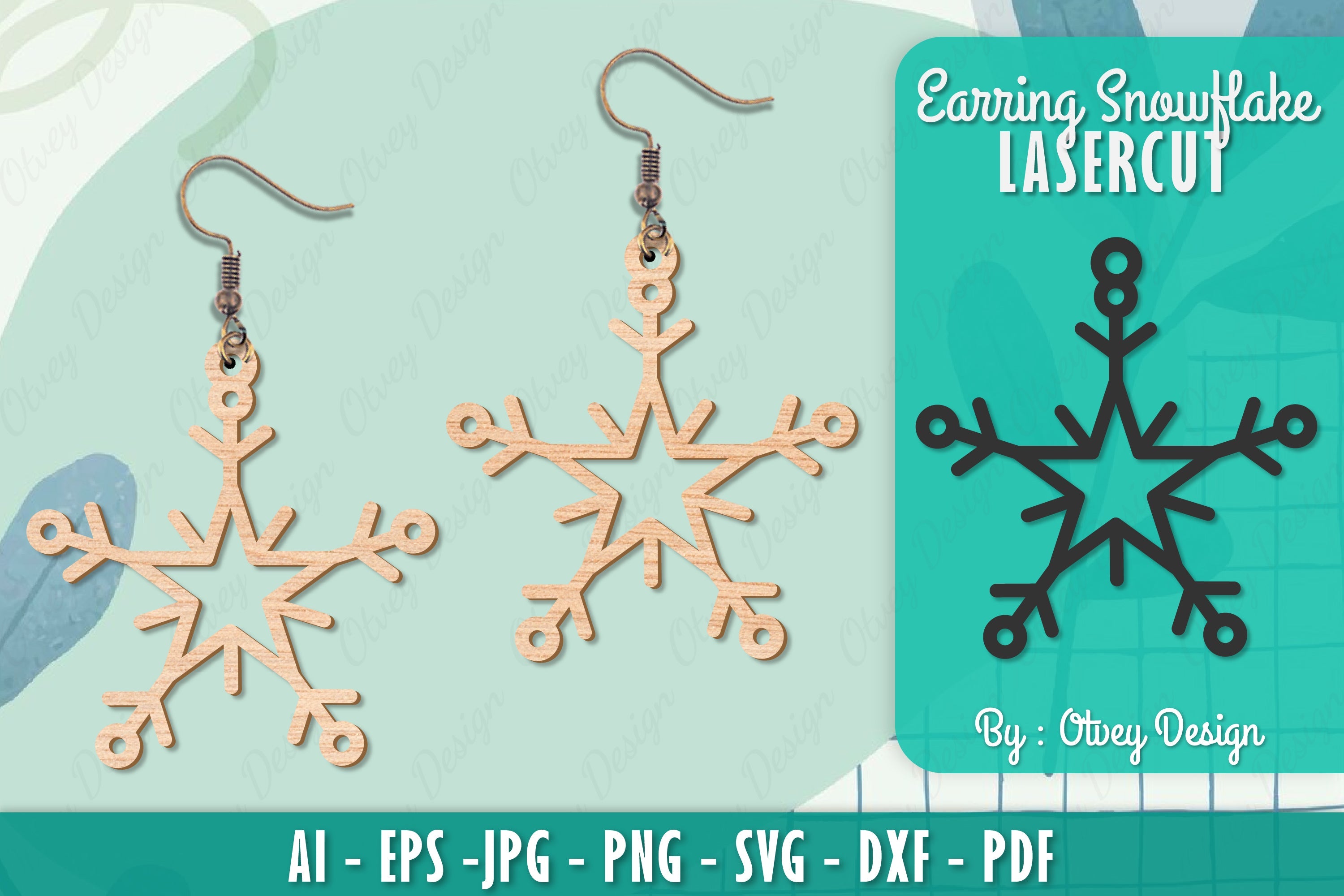 Snowflake Earring Lasercut SVG Bundle 5 - CraftNest - Digital Crafting and Art