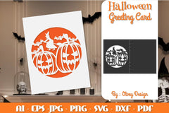 Halloween Scene Greeting Card SVG Bundle - CraftNest - Digital Crafting and Art