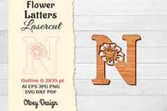 Flower Letters Laser Cut File SVG Bundle 9 - CraftNest - Digital Crafting and Art