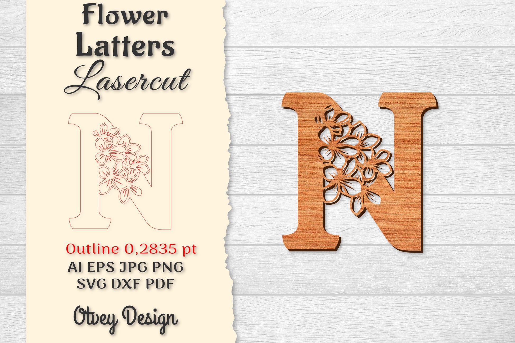 Flower Letters Laser Cut SVG Bundle 159 - CraftNest - Digital Crafting and Art