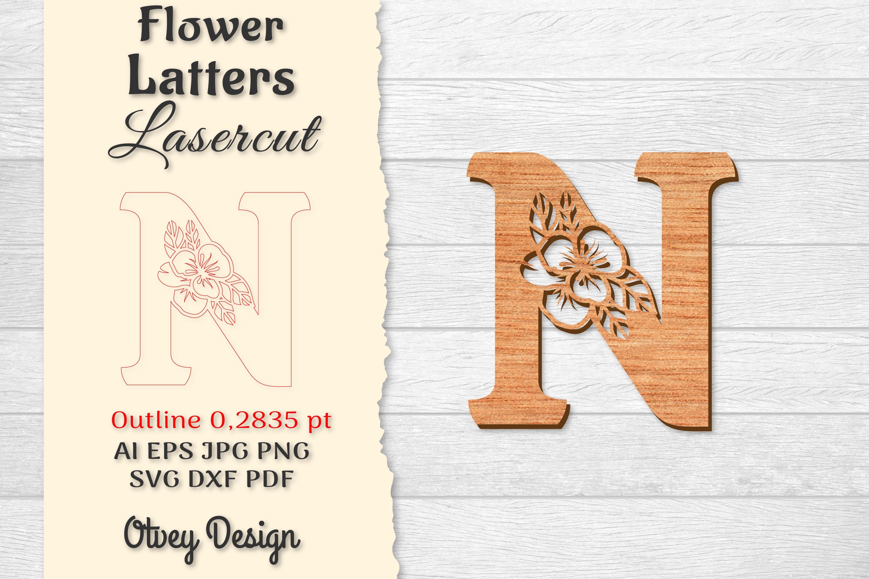 Flower Letters Laser Cut File SVG Bundle 87 - CraftNest - Digital Crafting and Art