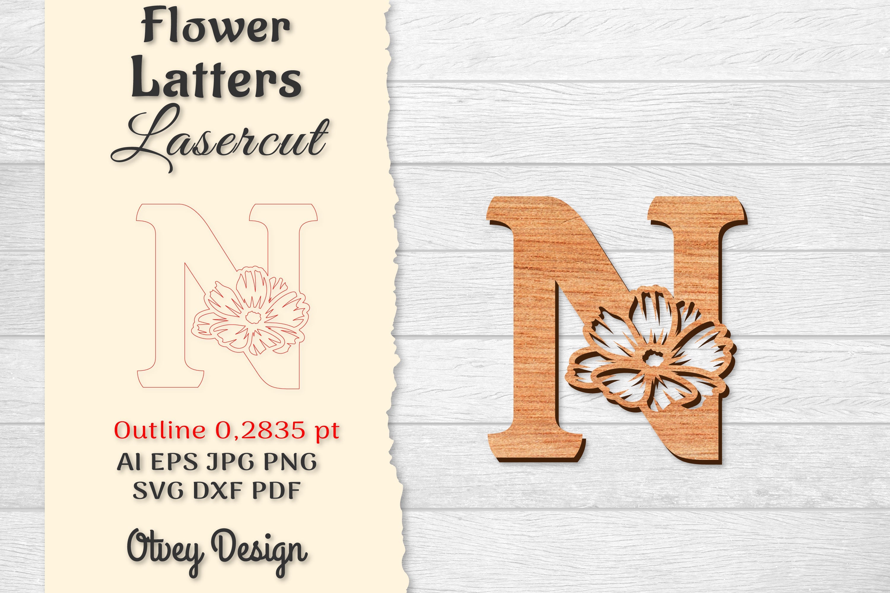 Flower Letters Laser Cut File SVG Bundle 52 - CraftNest - Digital Crafting and Art