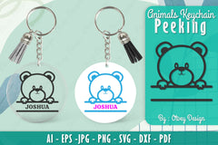 Animals Peeking Keychain SVG Bundle 6 - CraftNest - Digital Crafting and Art
