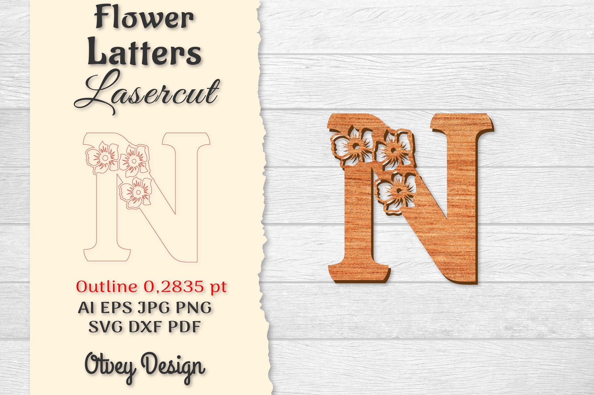 Flower Letters Laser Cut File SVG Bundle 114 - CraftNest - Digital Crafting and Art