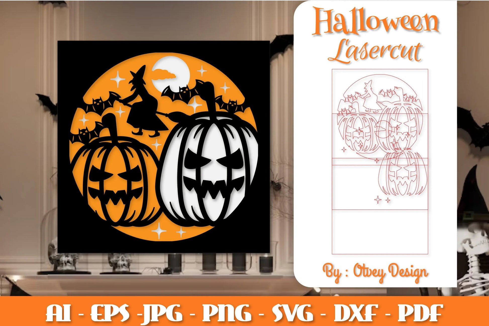 Halloween Decorations Layered Lasercut SVG Bundle - CraftNest - Digital Crafting and Art
