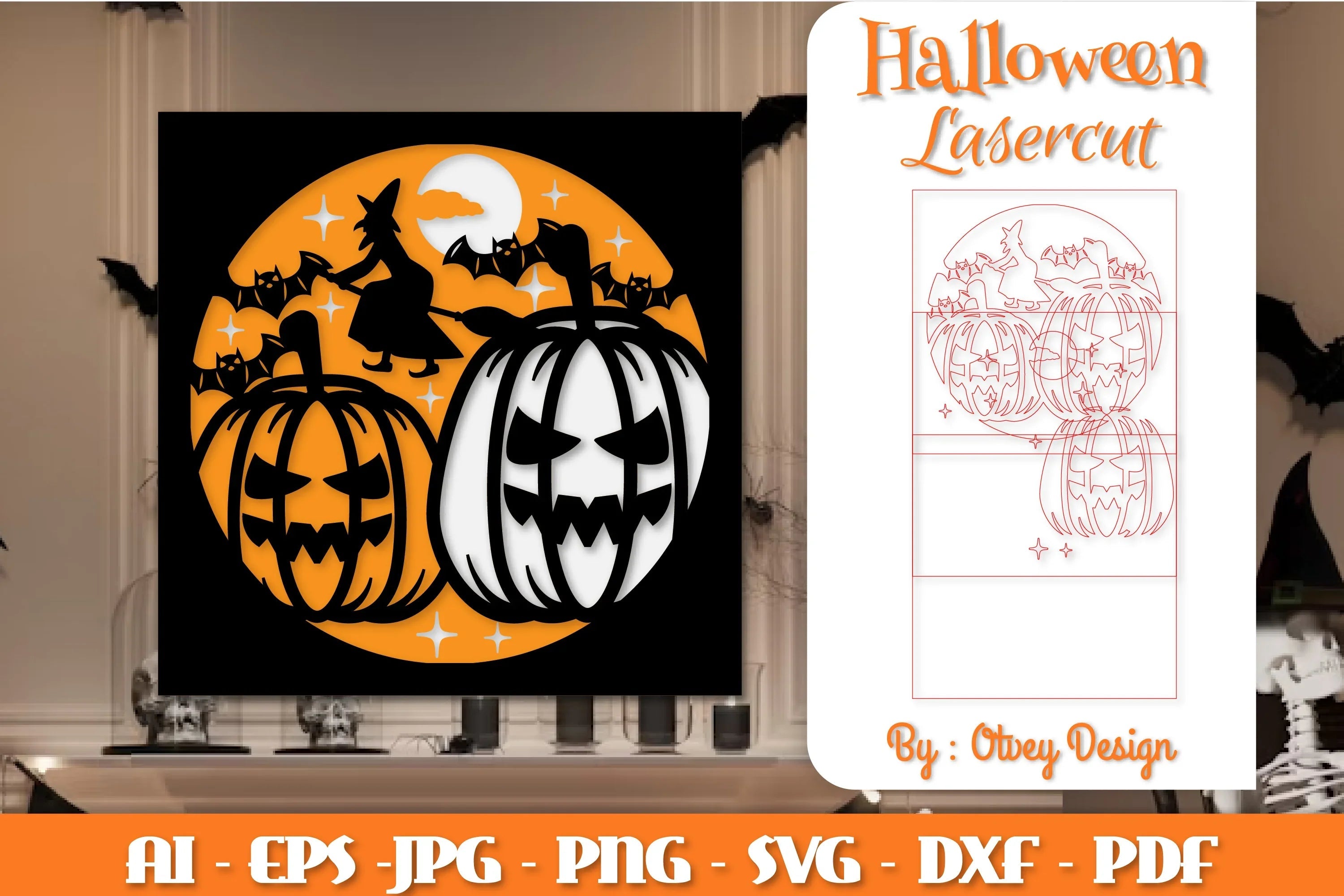 Halloween Decorations Layered Lasercut SVG Bundle - CraftNest - Digital Crafting and Art