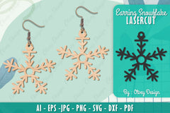 Snowflake Earring Lasercut SVG Bundle 6 - CraftNest - Digital Crafting and Art