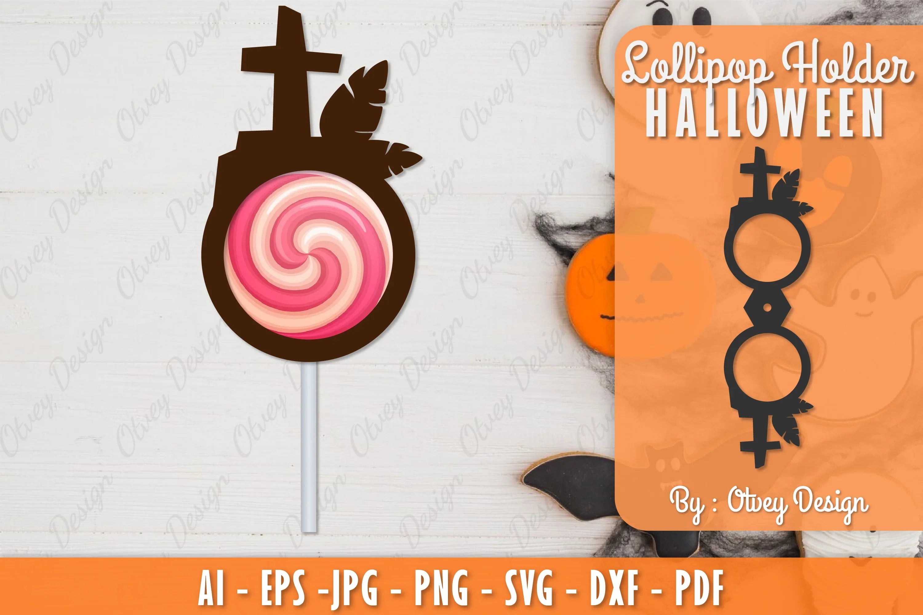 Halloween Lollipop Holder SVG Bundle 6 - CraftNest - Digital Crafting and Art