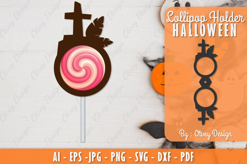 Halloween Lollipop Holder SVG Bundle 6 - CraftNest - Digital Crafting and Art
