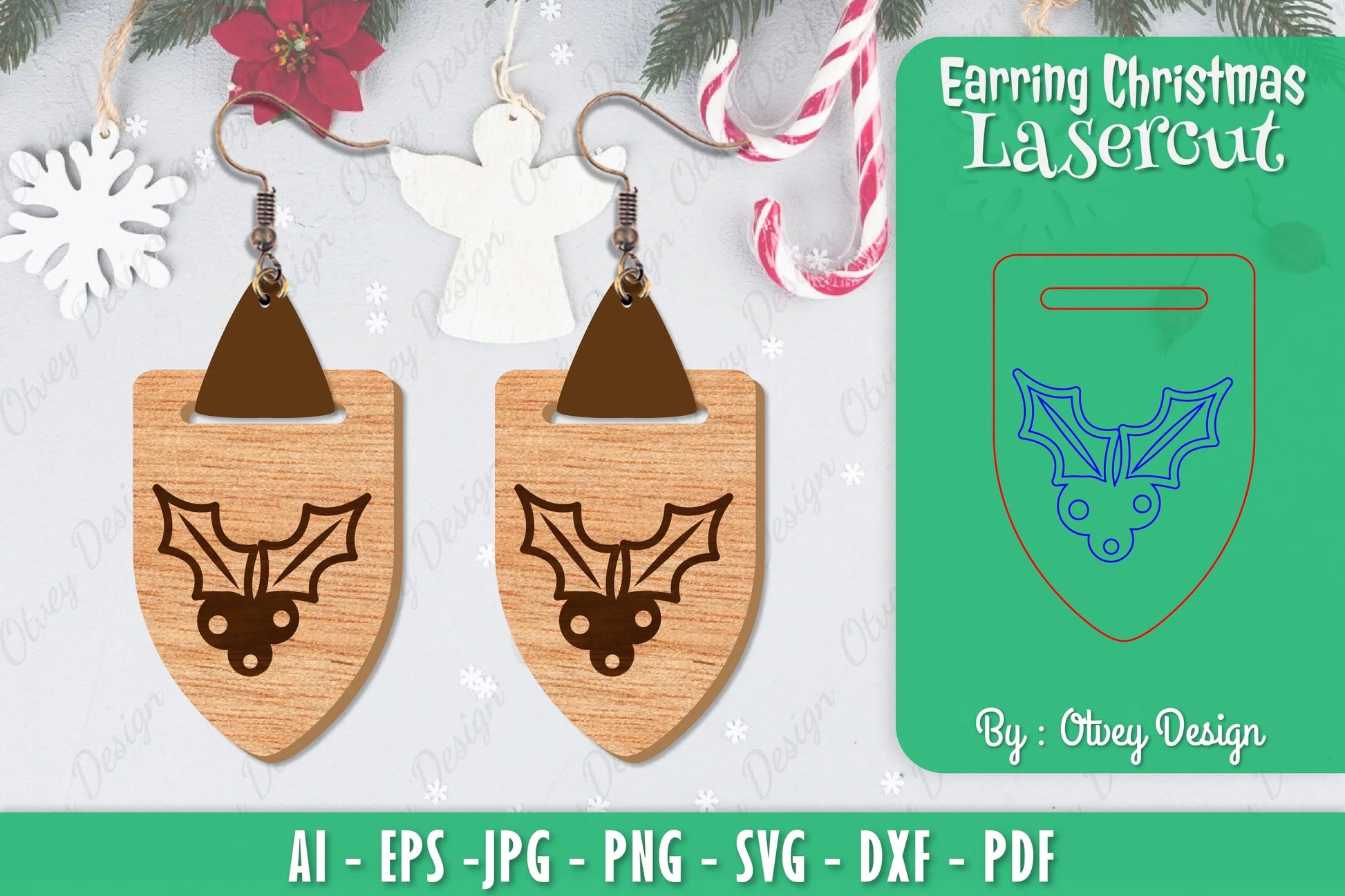 Christmas Earrings SVG Bundle 143 - CraftNest - Digital Crafting and Art