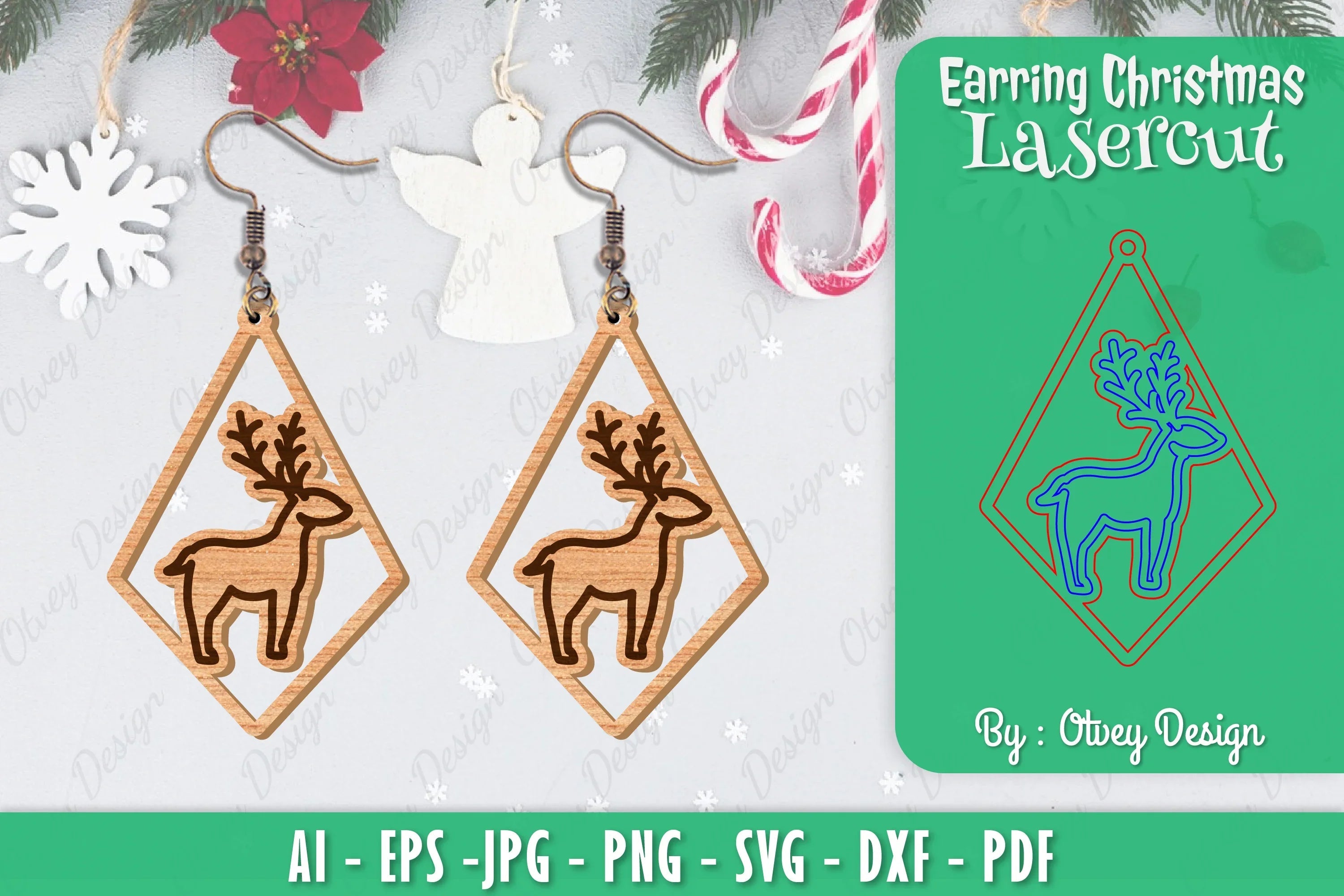 Christmas Earrings SVG Bundle 24 - CraftNest - Digital Crafting and Art