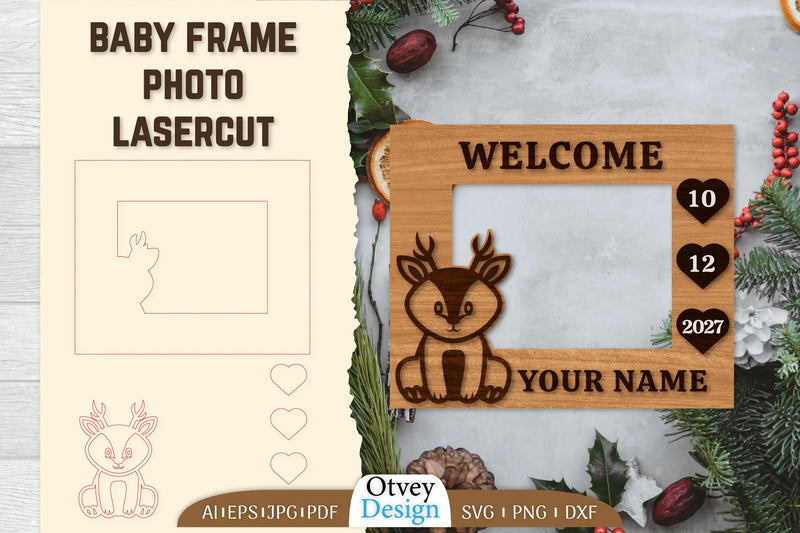 Newborn Photo Frame SVG Bundle - CraftNest - Digital Crafting and Art