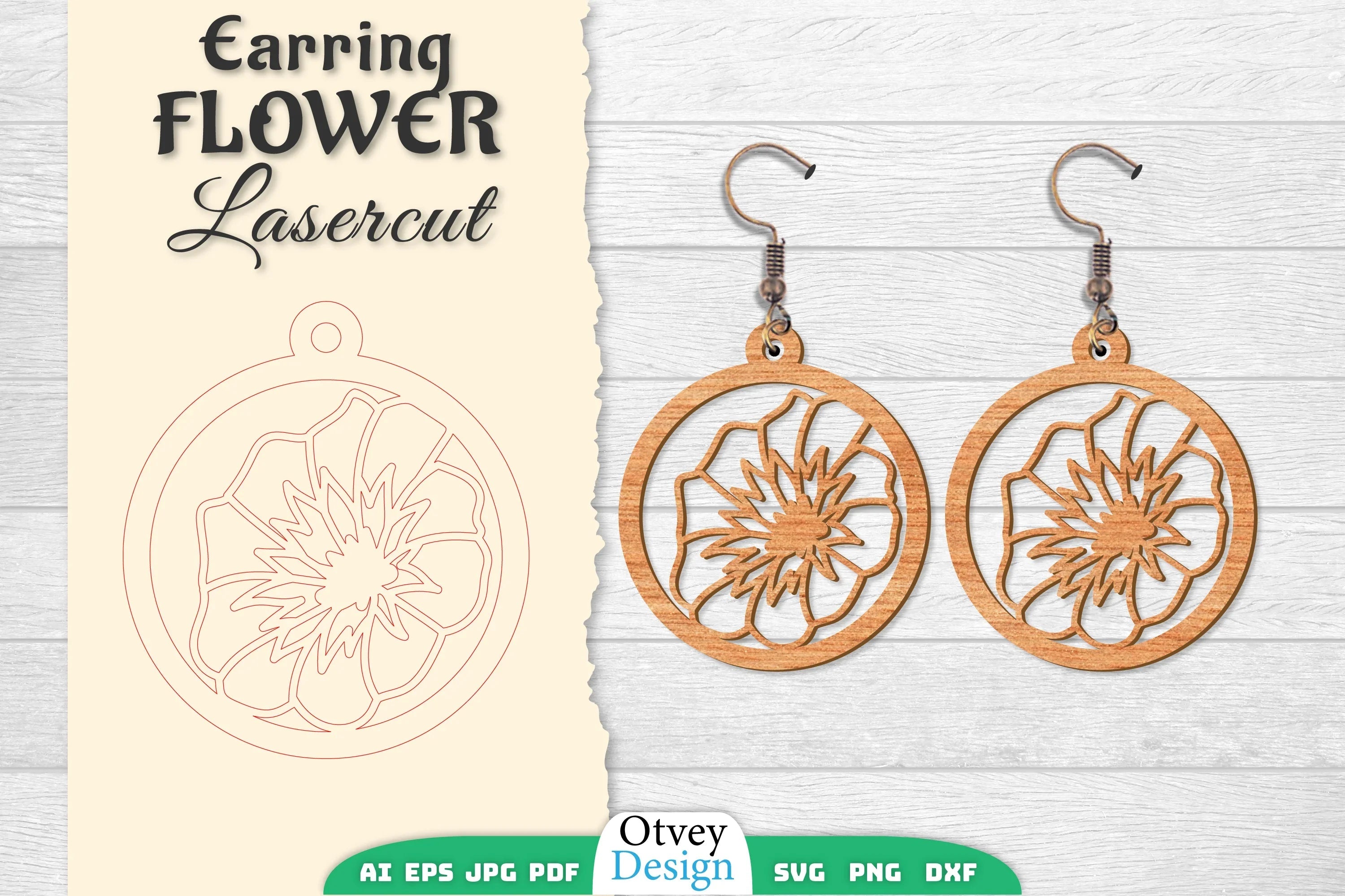 Earring Flower Lasercut SVG Bundle 29 - CraftNest - Digital Crafting and Art