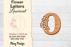 Flower Letters Laser Cut SVG Bundle 145 - CraftNest - Digital Crafting and Art