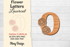 Flower Letters Laser Cut File SVG Bundle 23 - CraftNest - Digital Crafting and Art