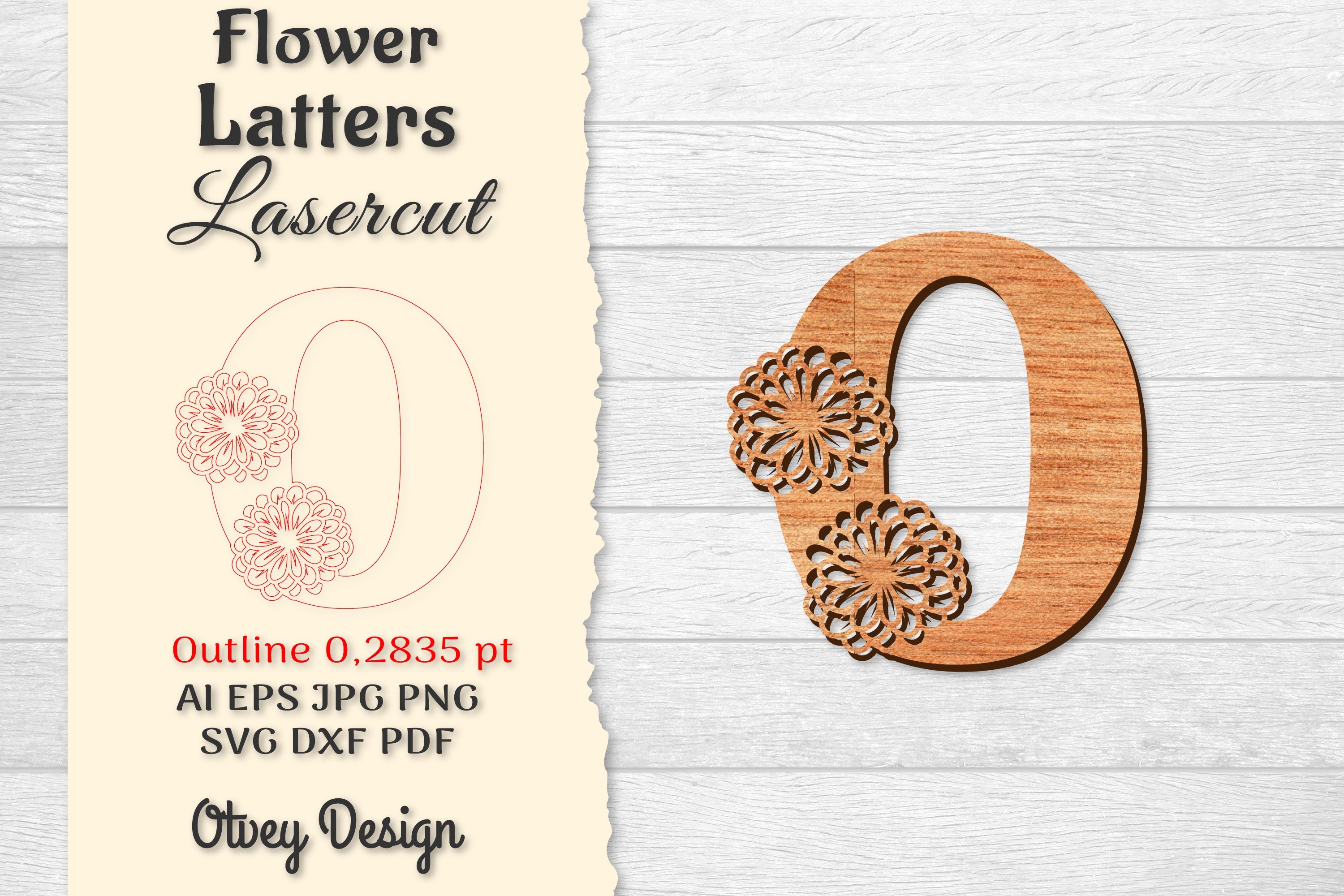 Flower Letters Laser Cut File SVG Bundle 23 - CraftNest - Digital Crafting and Art