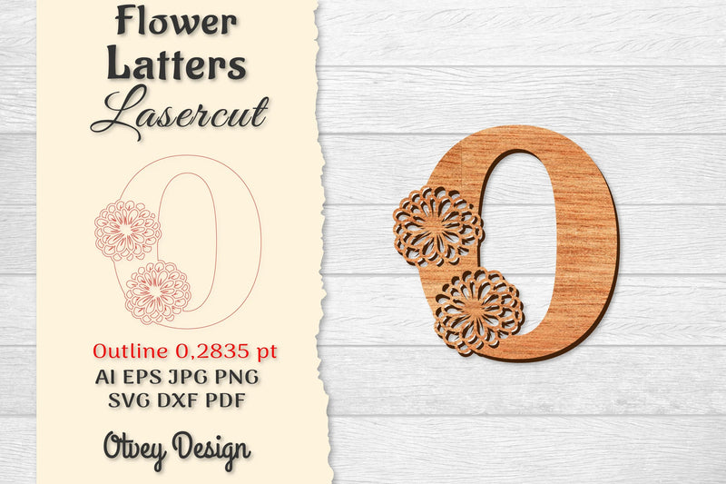 Flower Letters Laser Cut File SVG Bundle 23 - CraftNest - Digital Crafting and Art