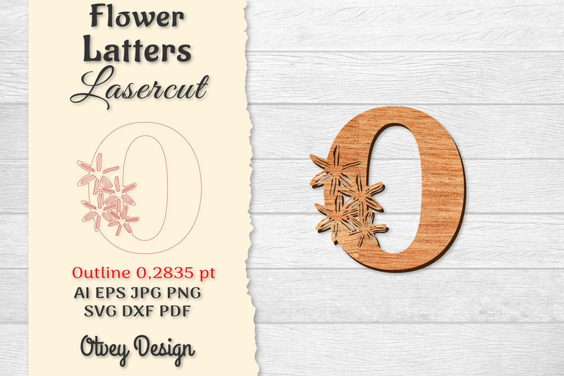 Flower Letters Laser Cut SVG Bundle 57 - CraftNest - Digital Crafting and Art