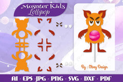 Monster Kids Lollipop Holders SVG Bundle 15 - CraftNest - Digital Crafting and Art