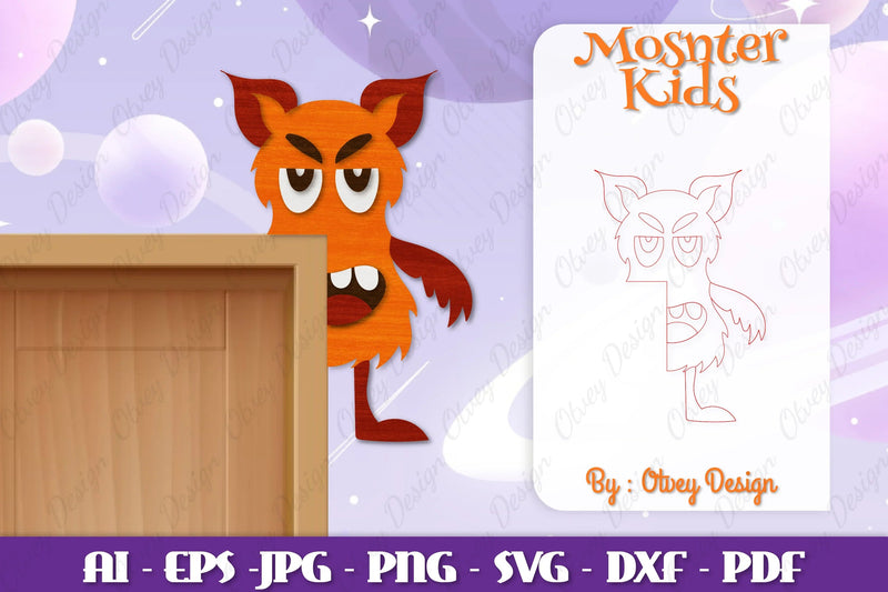 Monster Kids Corner Door Lasercut SVG Bundle 15 - CraftNest - Digital Crafting and Art