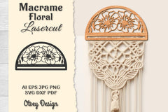 Macrame Frame Floral Lasercut SVG Bundle 15 - CraftNest - Digital Crafting and Art