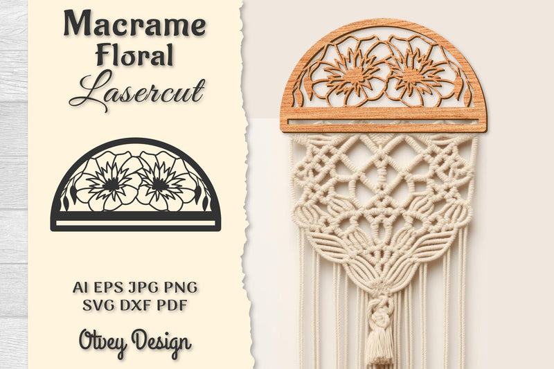 Macrame Frame Floral Lasercut SVG Bundle 15 - CraftNest - Digital Crafting and Art