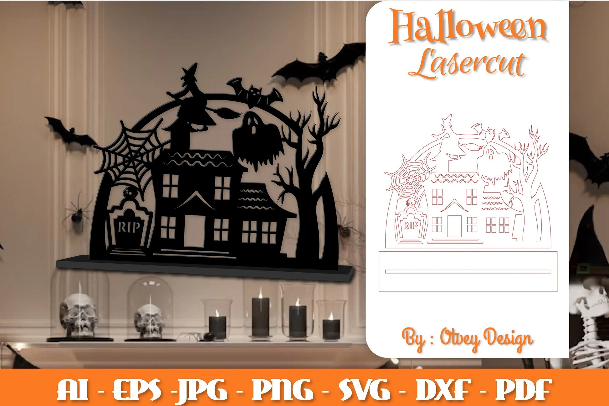 Halloween Decorations Lasercut SVG Bundle - CraftNest - Digital Crafting and Art
