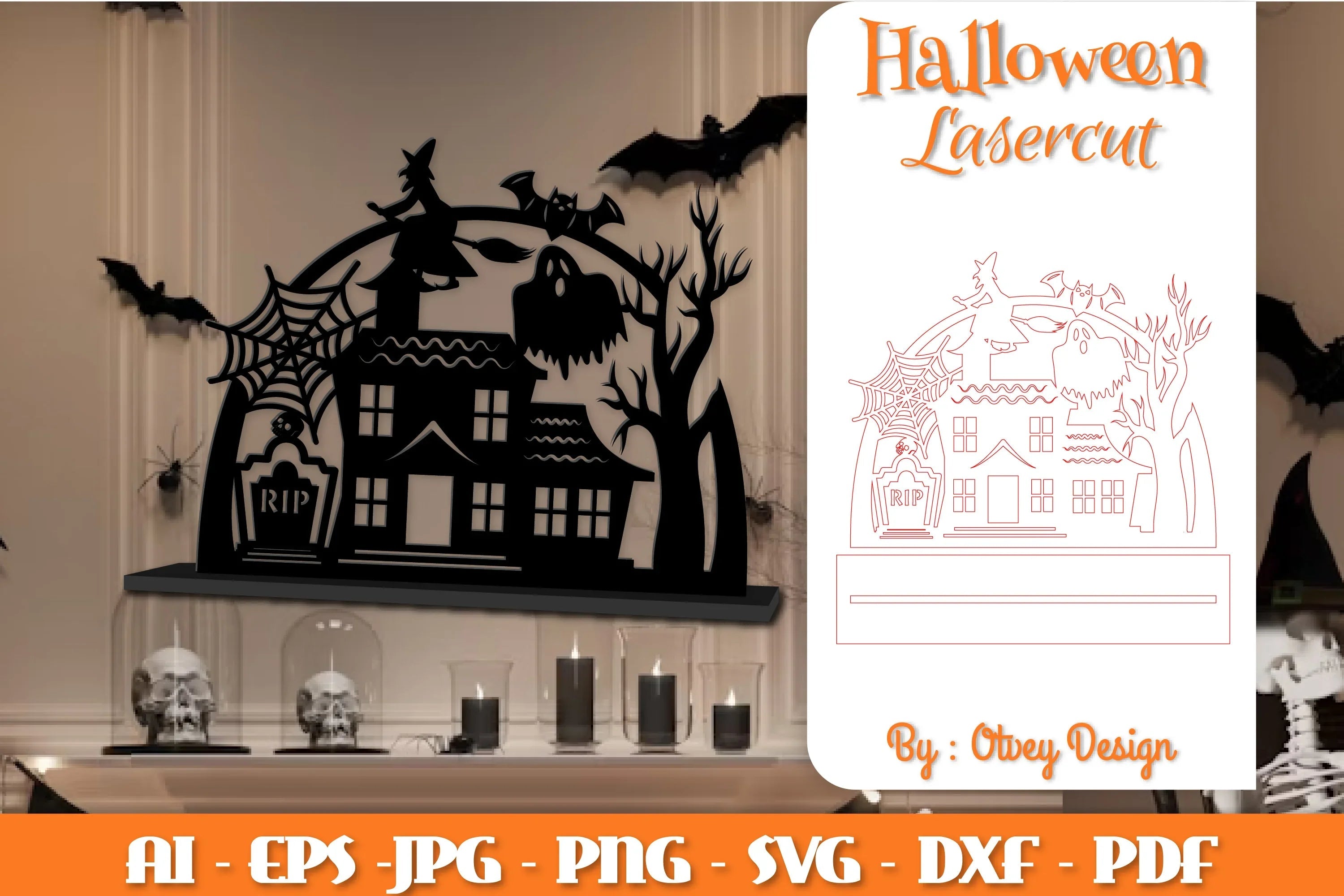 Halloween Decorations Lasercut SVG Bundle - CraftNest - Digital Crafting and Art