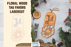Floral Wood Tag Favors Lasercut SVG Bundle 15 - CraftNest - Digital Crafting and Art