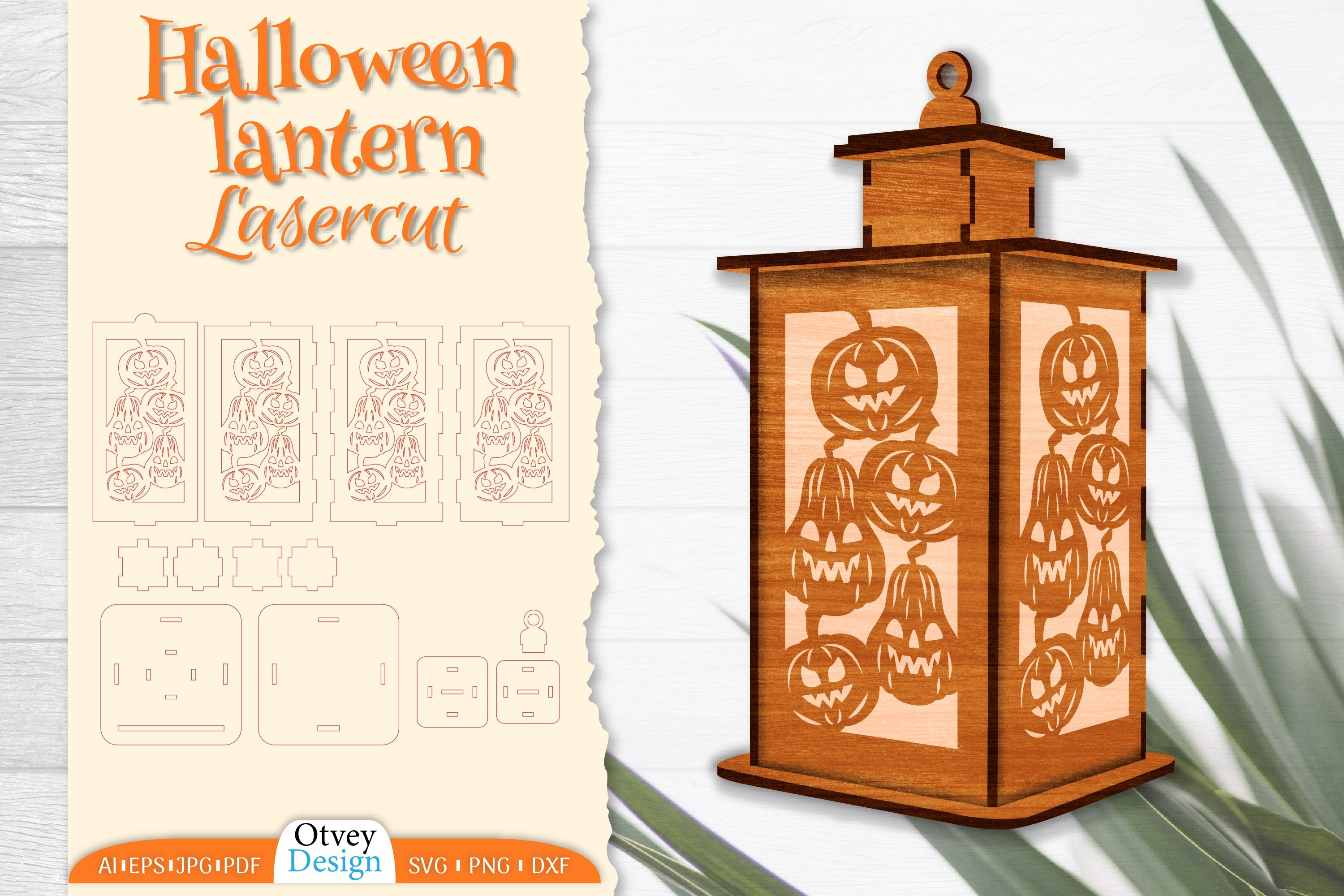 Halloween Lantern Lasercut SVG Bundle