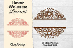 Flower Welcome Slip Lasercut SVG Bundle 15 - CraftNest - Digital Crafting and Art
