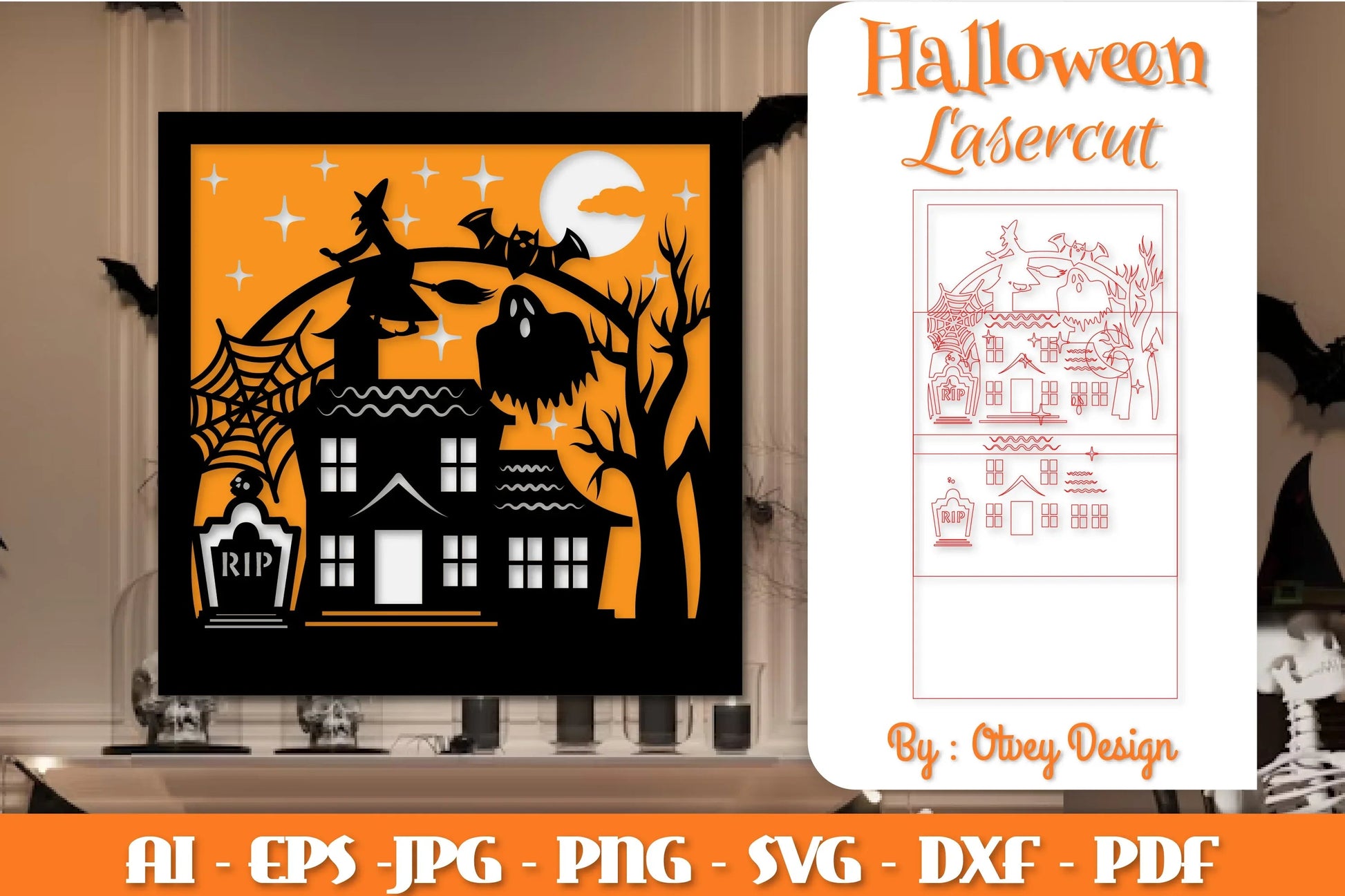 Halloween Decorations Layered Lasercut SVG Bundle - CraftNest - Digital Crafting and Art