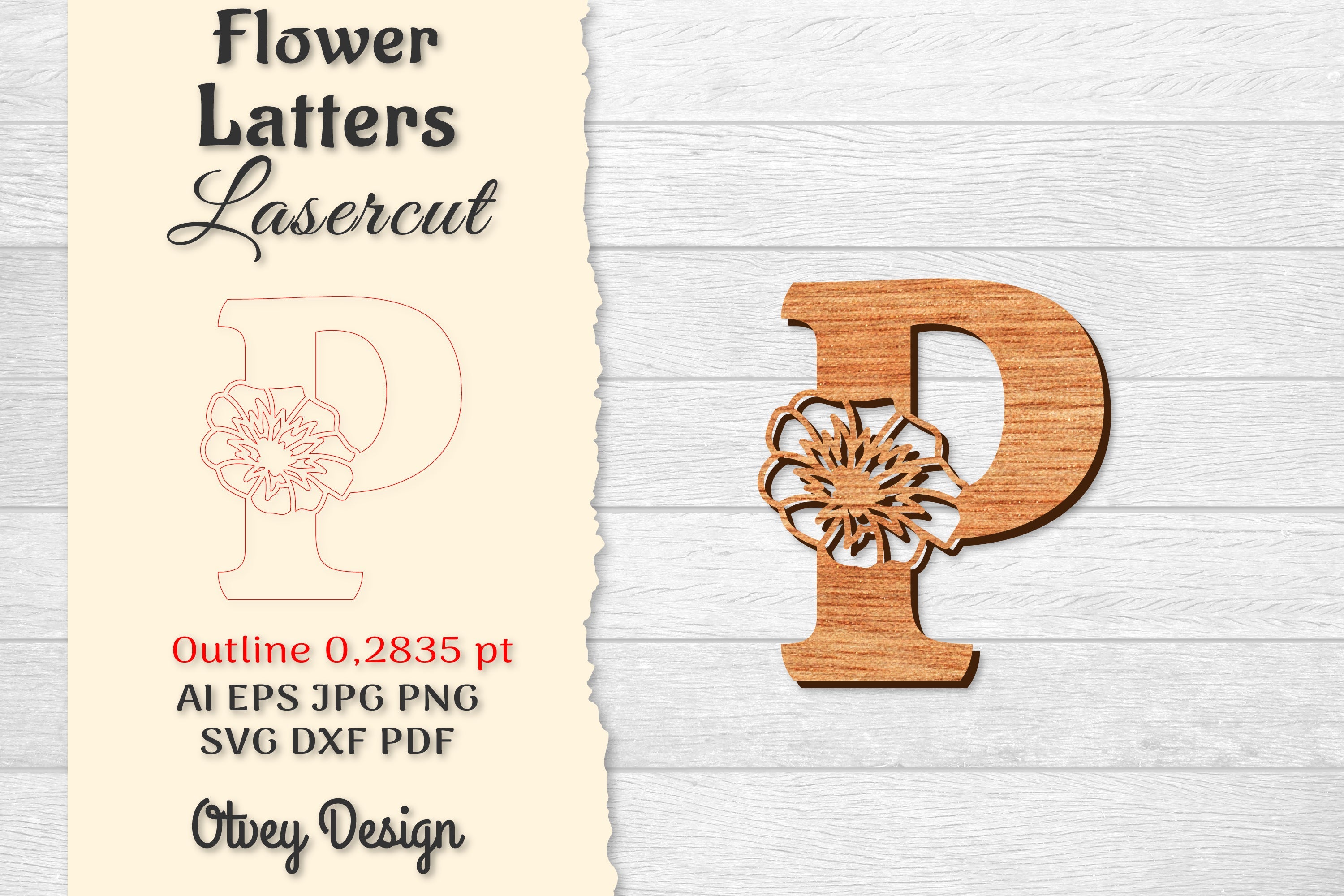 Flower Letters Laser Cut SVG Bundle 32 - CraftNest - Digital Crafting and Art