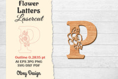 Flower Letters Laser Cut File SVG Bundle 88 - CraftNest - Digital Crafting and Art